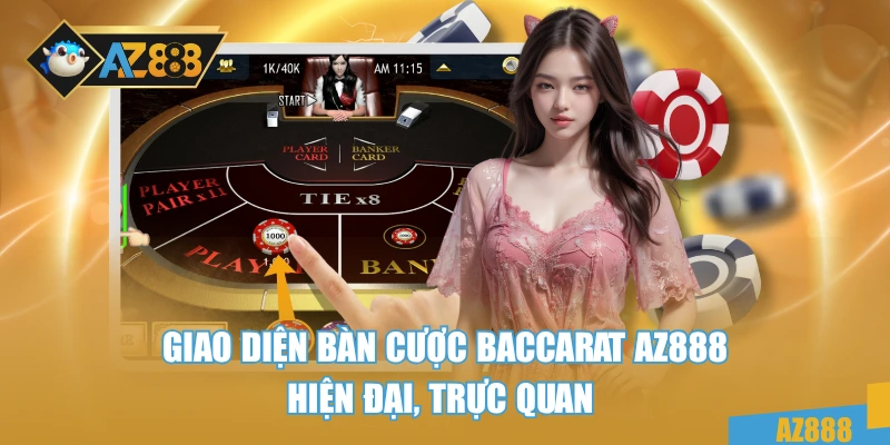 Bàn cược Baccarat AZ888 hiện đại, trực quan 